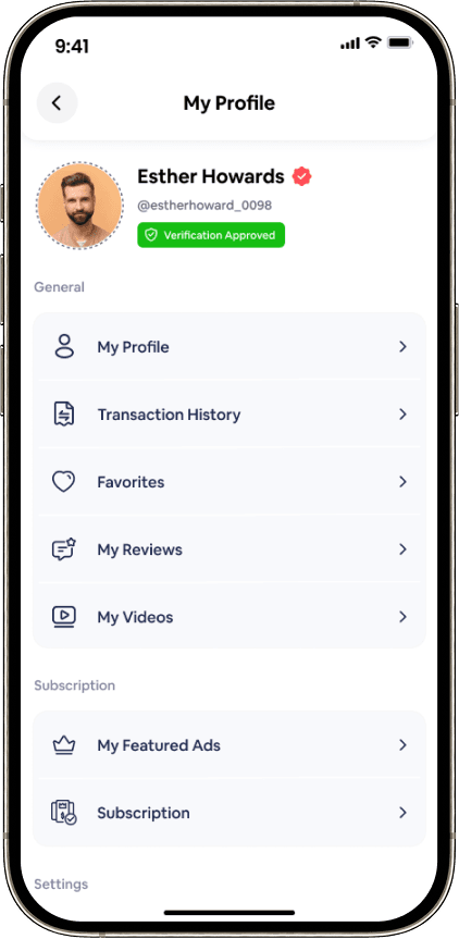 Listify user profile