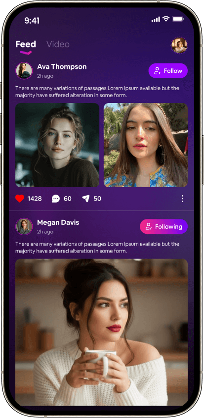 Social feed screen