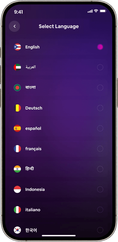 Multi-language selection
