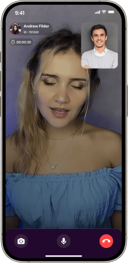 Video call screen