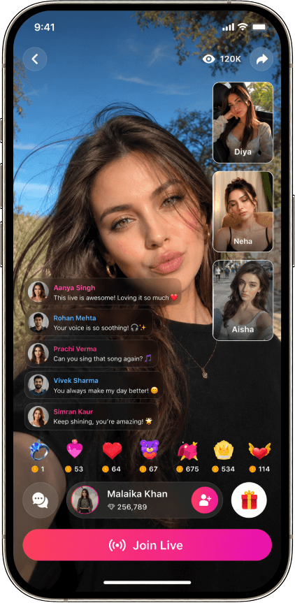 Multi live streaming app source code — guest video tiles