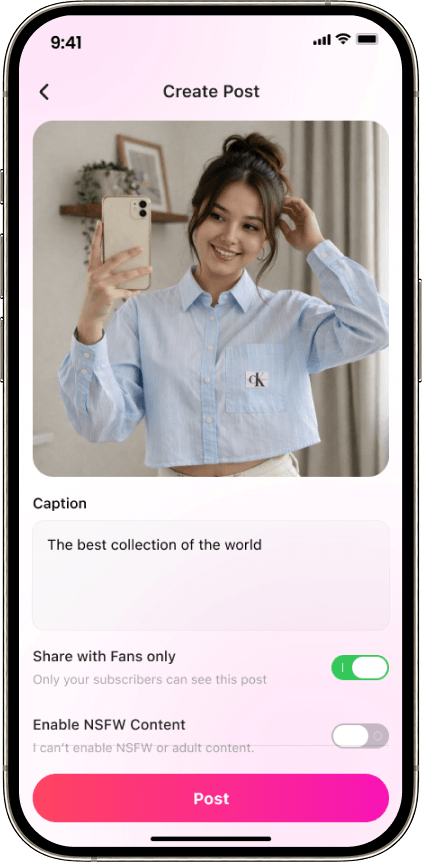 Upload post screen in Bango Flutter live streaming app