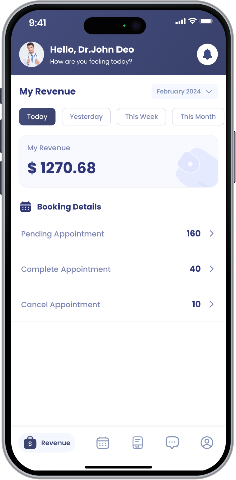 Doctor revenue dashboard