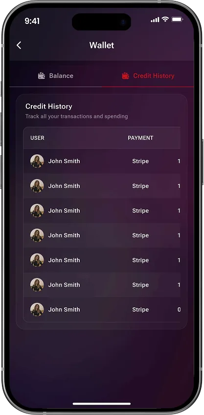 Wallet credit history