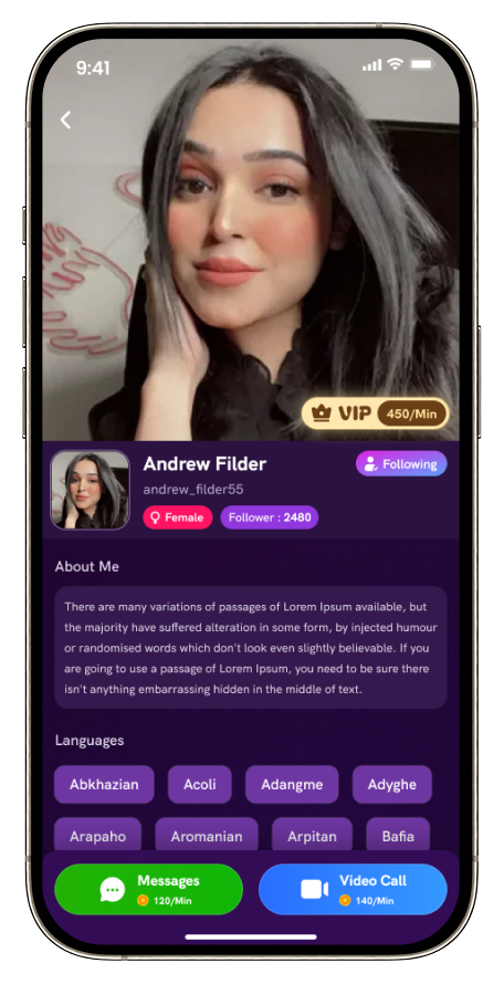 Figgy host agency app — host profile screen