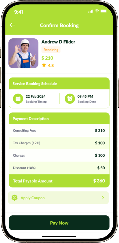 Handy — confirm booking