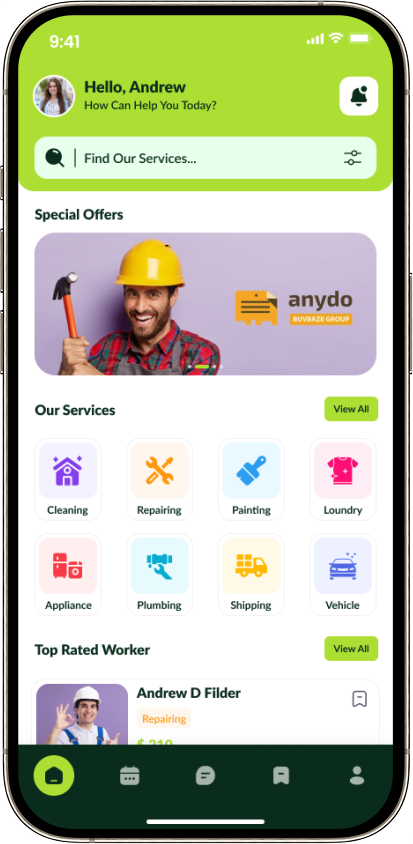 Handy — home screen
