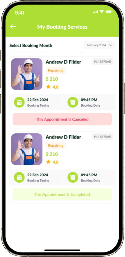 Handy booking service details