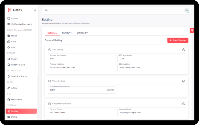 Settings & Configuration