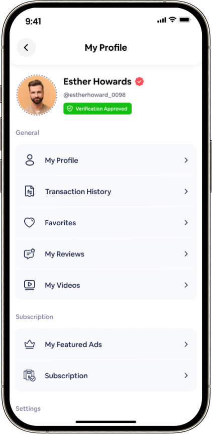 Listify user profile