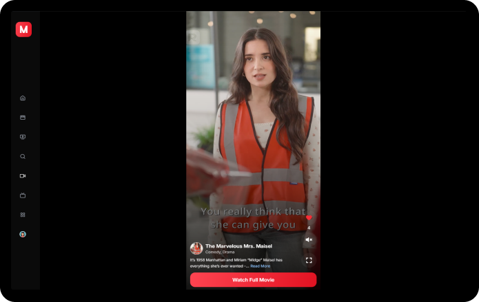 Mova web short videos page