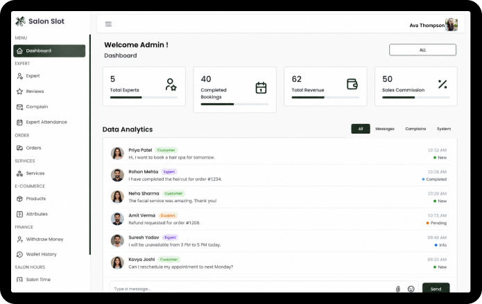 Salon Dashboard & Analytics