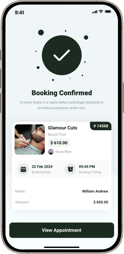 Multi Salon booking confirmed