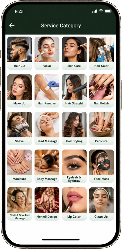 Multi Salon service categories