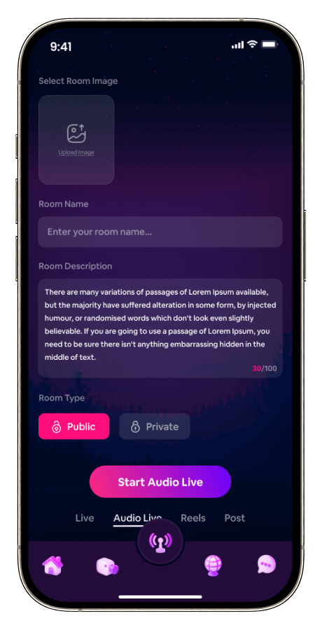 Create audio live room