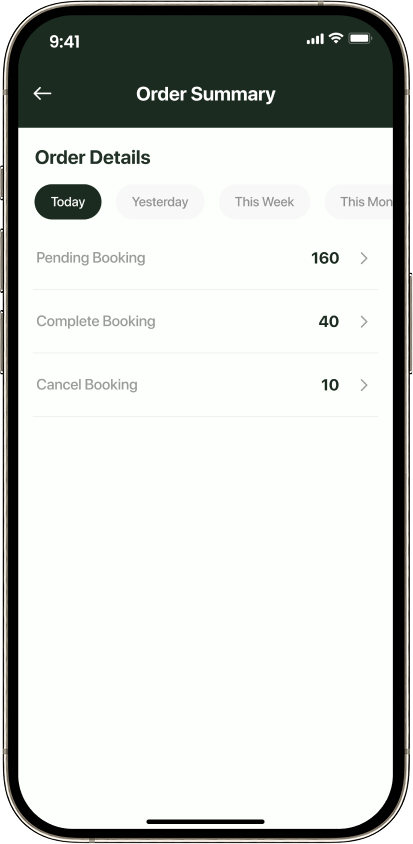 Salon Slot order summary