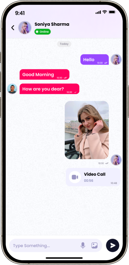Live chat conversation screen