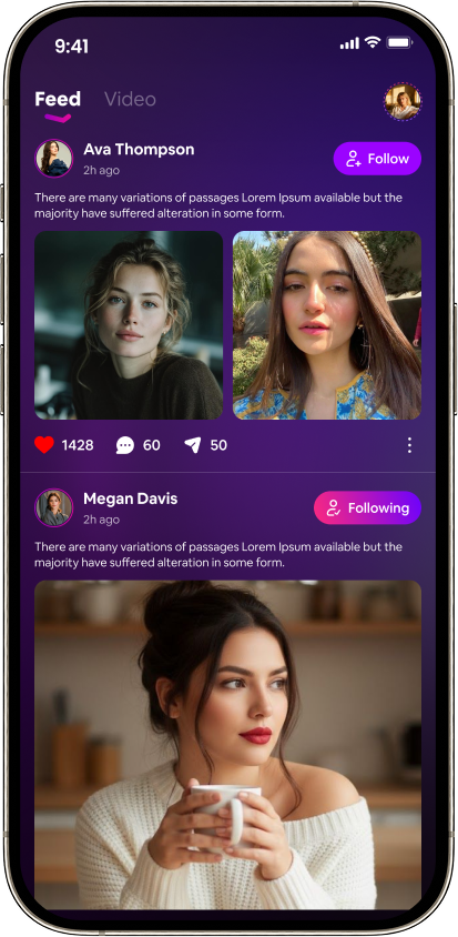 Social feed screen