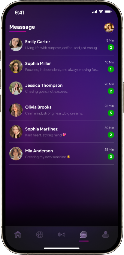 Messages screen