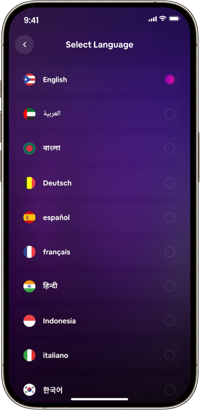 Multi-language selection